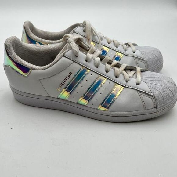 Adidas Superstar Women's Sneakers White Iridescent Holographic Size 9 FX7565 - Picture 6 of 11
